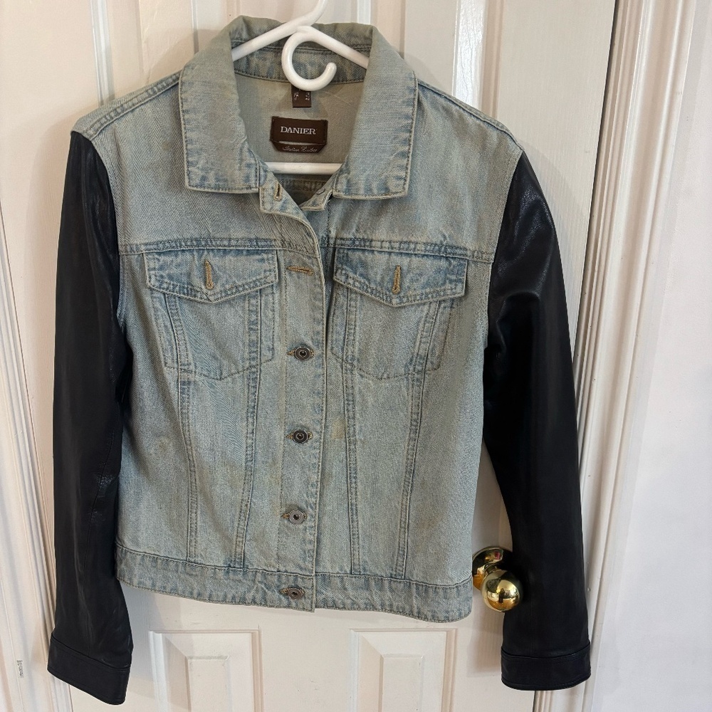 Denim and Leather jacket ~ rare * accepting offers